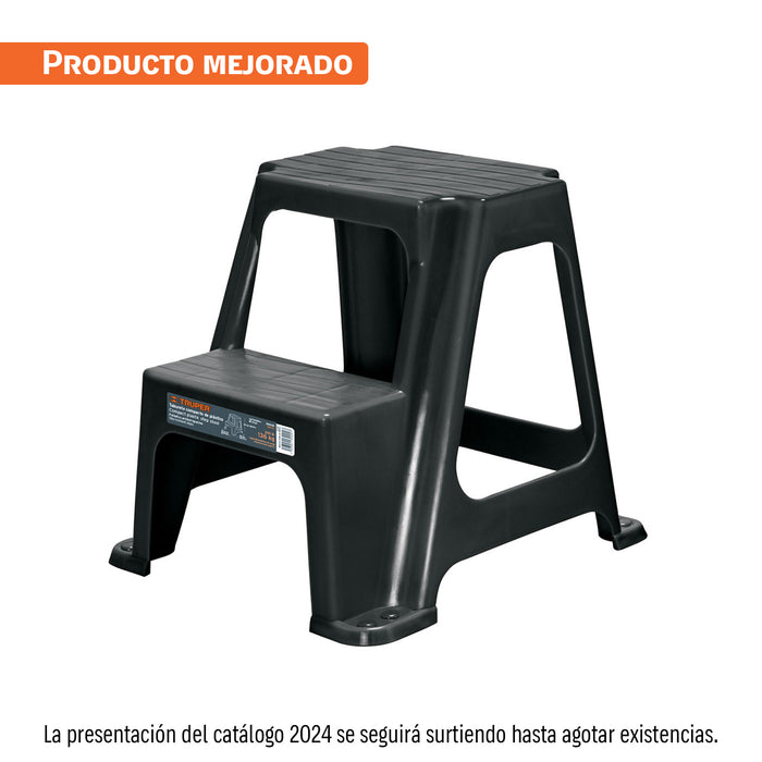 Taburete ligero de plástico, 2 peldaños