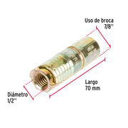 Caja con 25 taquetes expansivos de 1/2' sin tornillo, FIERO