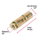 Bolsa con 4 taquetes expansivos de 1/4' sin tornillo, FIERO