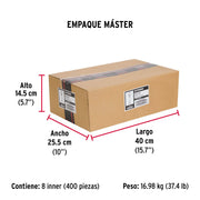 Caja con 50 taquetes arpón de 3/8' x 2-3/4', FIERO