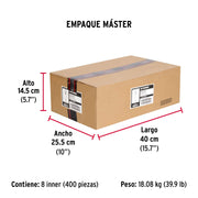 Caja con 50 taquetes arpón de 3/8' x 3', FIERO