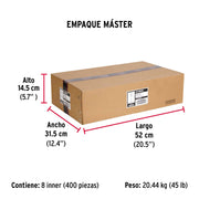 Caja con 50 taquetes arpón de 3/8' x 3-1/2', FIERO