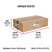 Caja con 50 taquetes arpón de 3/8' x 5', FIERO