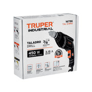 Taladro/destornillador 3/8', 450W, TRUPER INDUSTRIAL