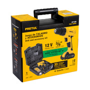 Kit taladro/destornillador 3/8', 12V, 33, PRETUL