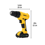 Kit taladro/destornillador 3/8', 12V, 33, PRETUL