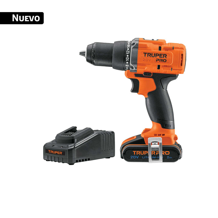 Taladro/destornillador 1/2', 20V, 1 batería 2Ah, TRUPER PRO