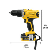 Kit taladro/destornillador 1/2', 20V, 32 accesorios, PRETUL