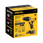 Taladro/destornillador 1/2', 20V, 1 batería 2Ah, PRETUL