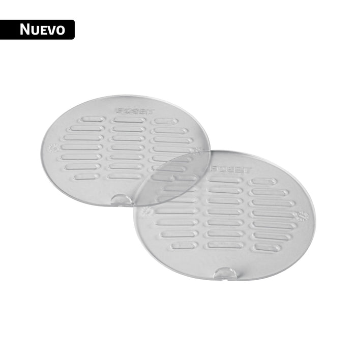 Juego 2 tapas transparentes de PVC para coladera 5', FOSET