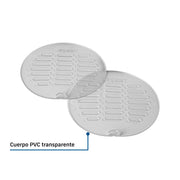 Juego 2 tapas transparentes de PVC para coladera 5', FOSET