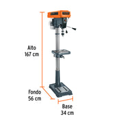 Taladro de piso 17', 1-1/2 HP (1200 W), broquero 5/8',TRUPER