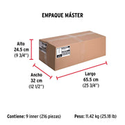 Bolsa con 50 taquetes de plástico 1/4', FIERO