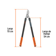 Tijera para ramas 70 cm, Classic, mangos tubulares, TRUPER