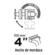 Tornillo de banco 4' de hierro gris, PRETUL