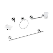 Juego de 6 accesorios para baño acabado cromo, FOSET TÚBIG