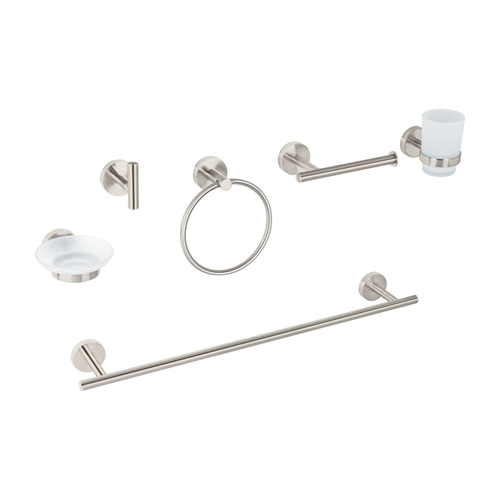 Juego de 6 accesorios para baño acabado satín, FOSET TÚBIG