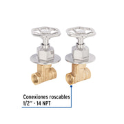 Juego llaves empotrar roscables, volante satín, TÚBIG