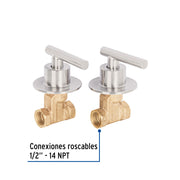 Juego llaves empotrar roscables, palanca satín, TÚBIG