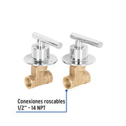 Juego llaves empotrar roscables, palanca cromo, TÚBIG
