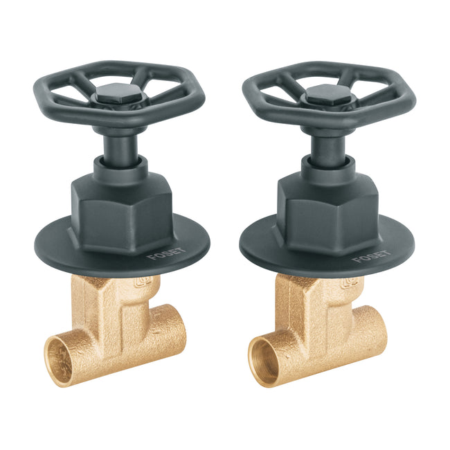 Juego llaves empotrar soldables, volante negro, TÚBIG