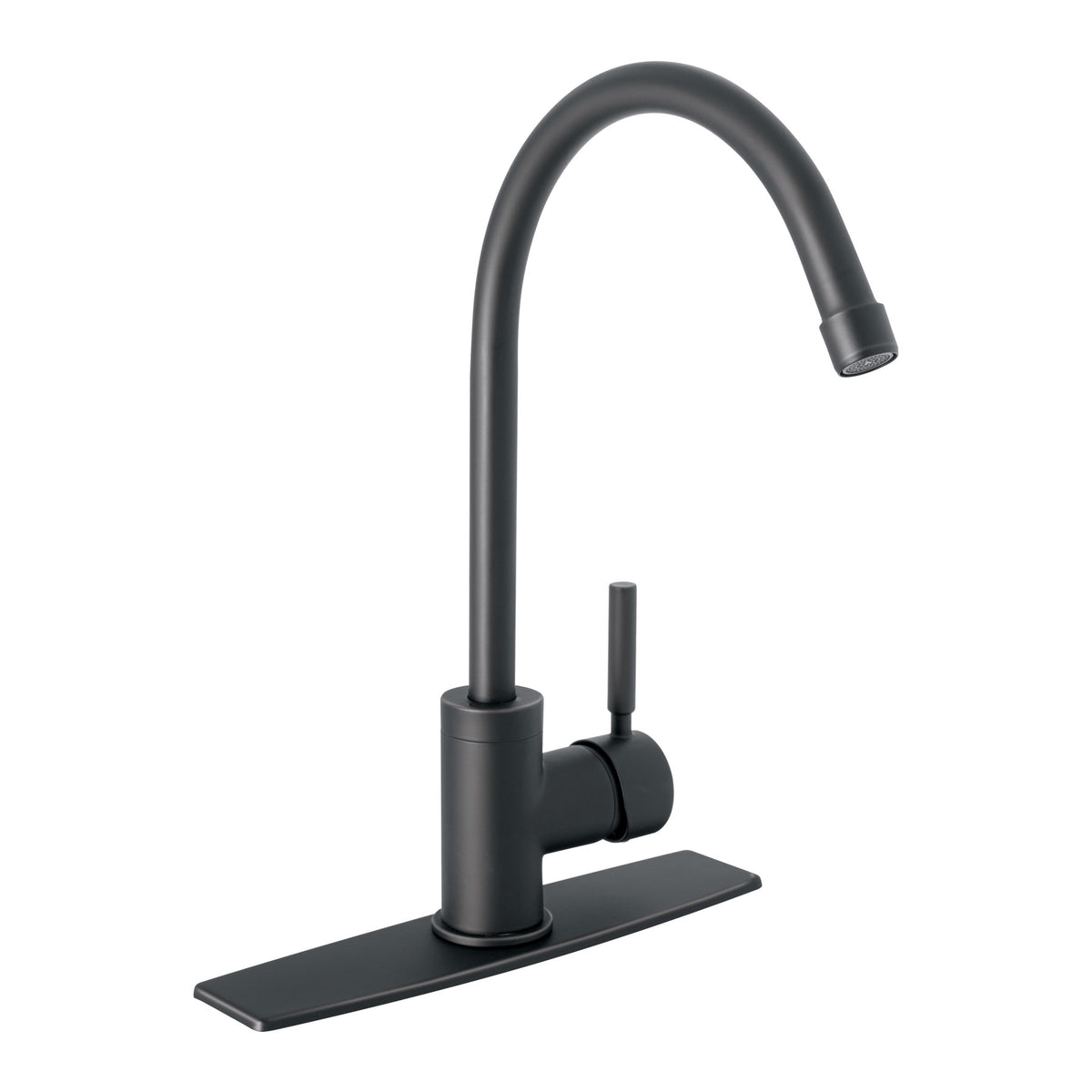 Monomando para fregadero, cuello alto, negro mate, TÚBIG