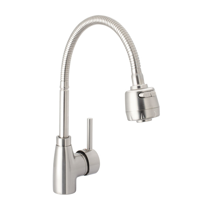 Monomando para fregadero con cuello flexible, satín, TÚBIG