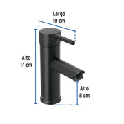 Monomando corto negro para lavabo, FOSET TÚBIG