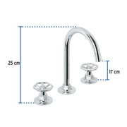 Mezcladora p/lavabo,taladros separados,redondos,cromo, TÚBIG