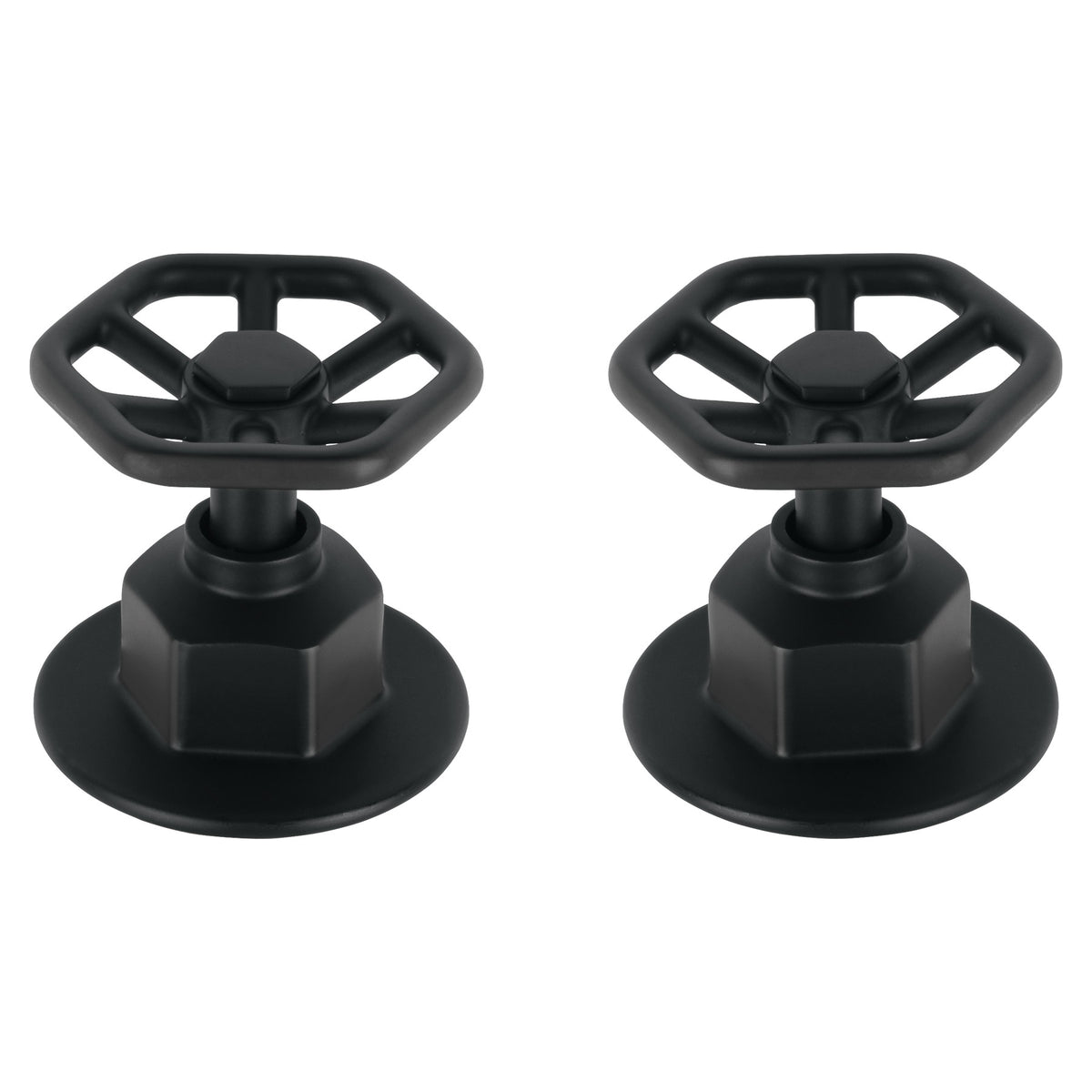 Juego de 2 manerales para regadera, volante, negro, TÚBIG