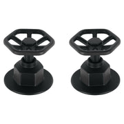Juego de 2 manerales para regadera, volante, negro, TÚBIG