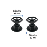 Juego de 2 manerales para regadera, volante, negro, TÚBIG