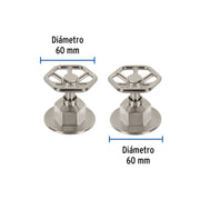 Juego de 2 manerales para regadera, volante, satín, TÚBIG