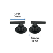 Juego de 2 manerales para regadera, palanca, negro, TÚBIG