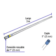 Tubo Conduit 1' pared gruesa (1.8 mm), et. amarilla, 3 m