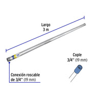 Tubo Conduit 3/4' pared gruesa (1.6 mm), et. amarilla, 3 m