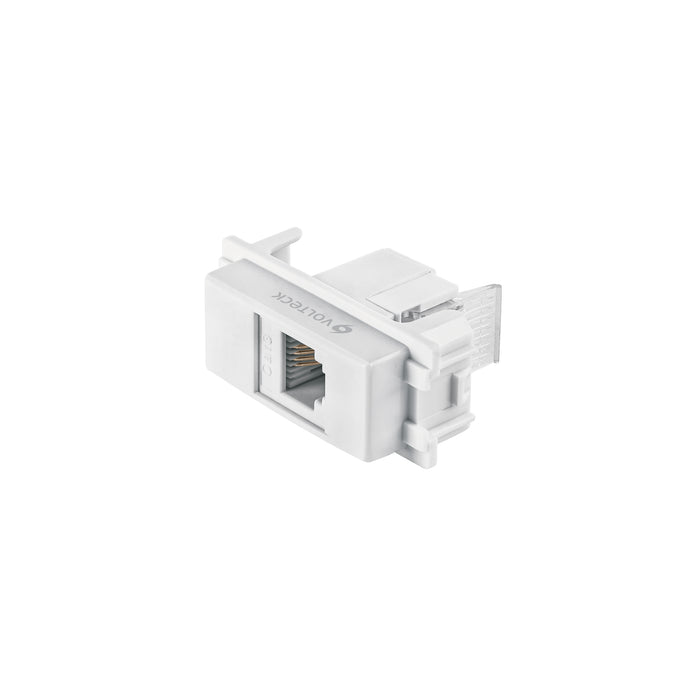 Toma de teléfono, línea Italiana, color blanco, VOLTECK
