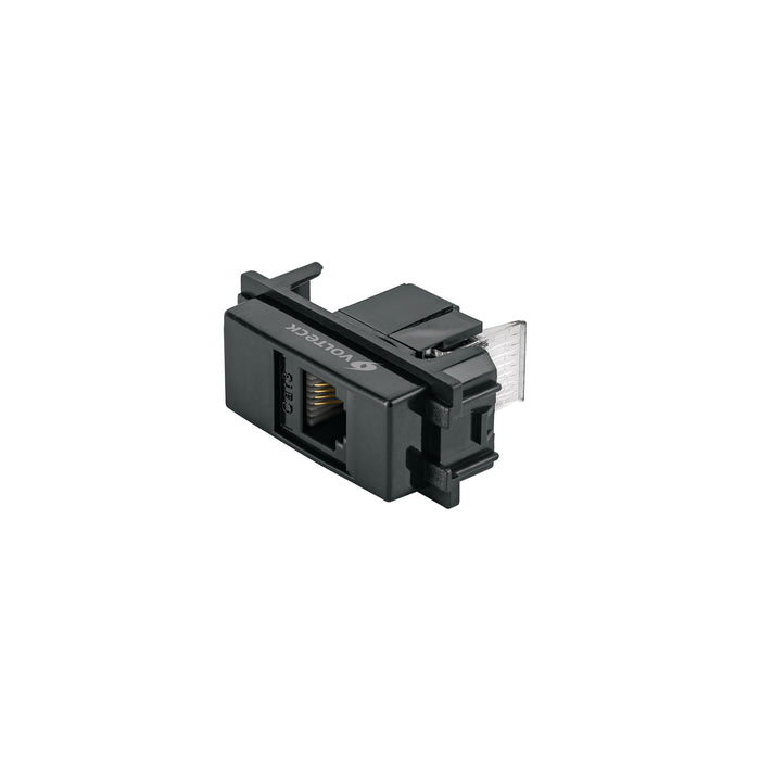 Toma de teléfono, línea Italiana, color negro, VOLTECK