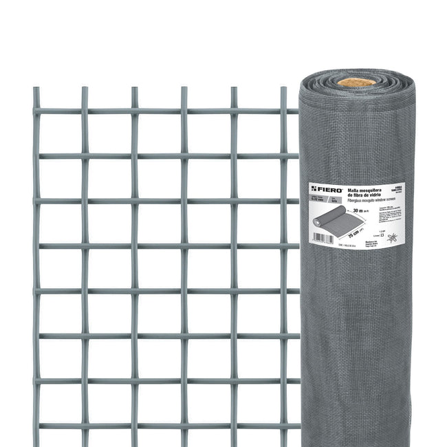 Rollo de 30 m x 0.75 m malla mosquitera fibra de vidrio gris