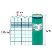 Rollo de 30 m x 1.2 m de malla mosquitera plástica verde