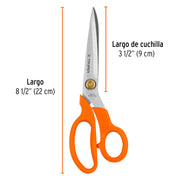 Tijera 8-1/2' para costura, de acero inoxidable, TRUPER