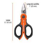 Tijera 6' para electricista, acero inoxidable, EXPERT