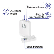 Timbre inalámbrico de pilas, 36 tonos, VOLTECK
