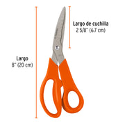 Tijera 8' multiusos,cuchilla dentada,acero inoxidable,TRUPER