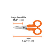 Tijera 5-1/2' para electricista, acero inoxidable, TRUPER