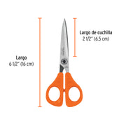 Tijera 6-1/2' para oficina, de acero inoxidable, TRUPER