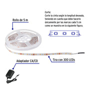 Tira LED 18 W para interior y exterior, 5 m, ámbar, VOLTECK
