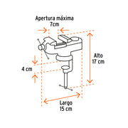 Tornillo de banco 2.5' para joyero, TRUPER