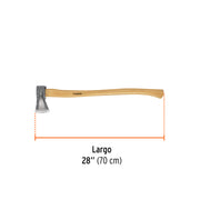 Hacha para rajar madera 2-1/4 lb, mango hickory 28', TRUPER