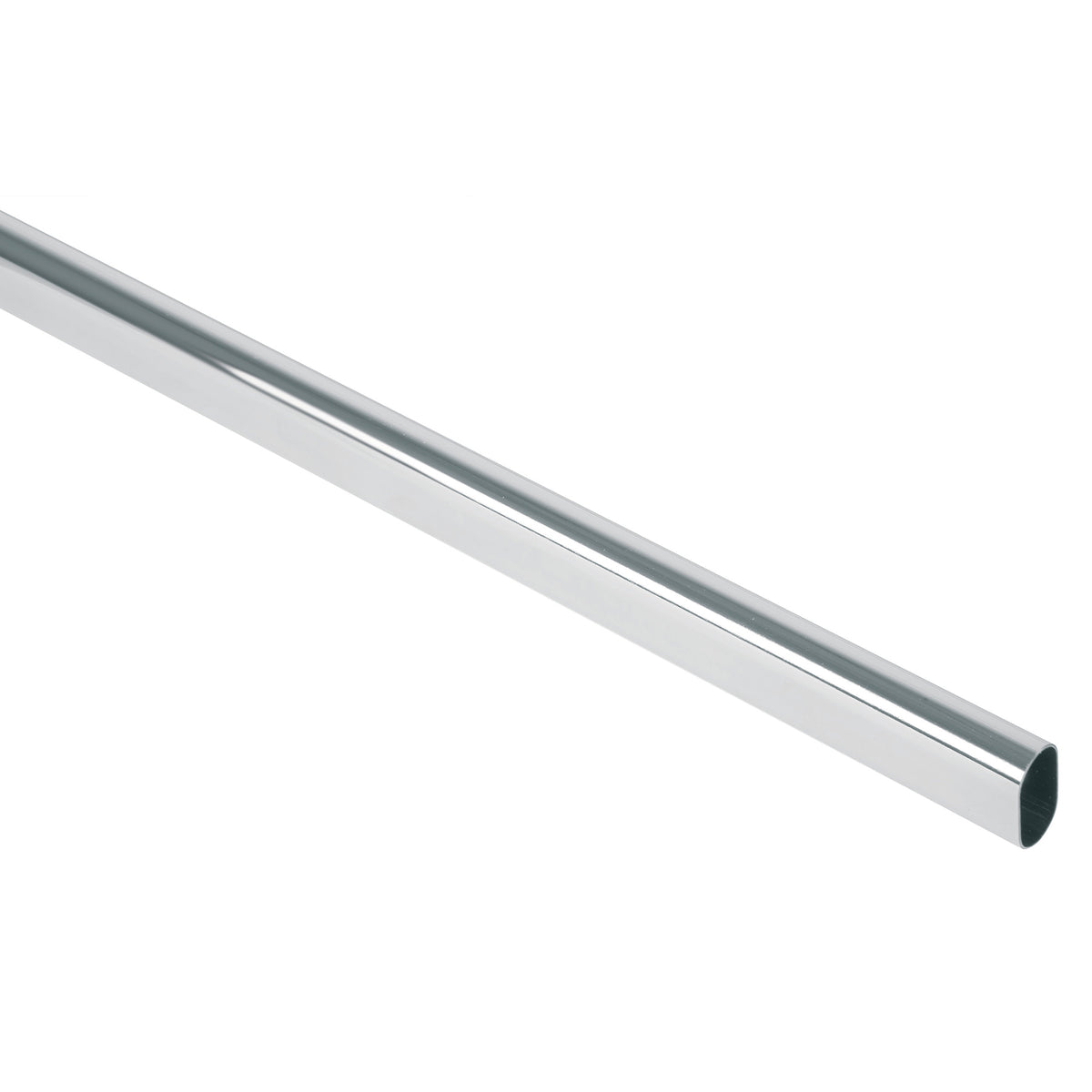 Tubo ovalado para clóset, 3.0 m, acero cromado, HERMEX